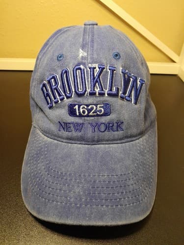 Brooklyn 1625 New York Hat Cap Strap Back Blue Denim Look Cotton Medium Adjustab - Image 1