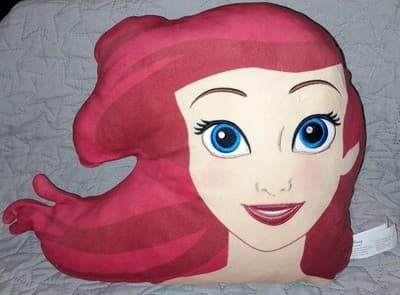 Disney Store Princess Ariel Little Mermaid Face Large Pillow No bow 13" Large - Thumbnail 2