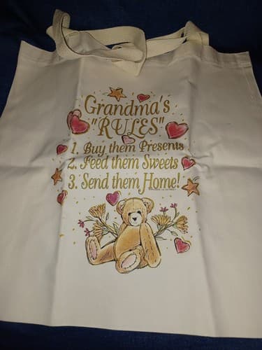 Grandma's Rules Tote Recycle Bag 17" X 17" Double Handle - Image 1