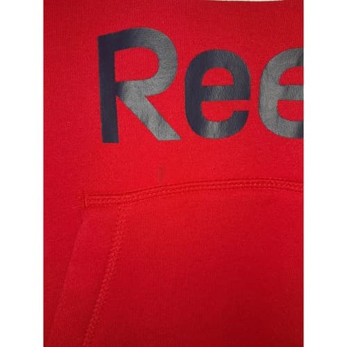 Reebok Mens L Large Red Hoodie Sweatshirt Casual Wear Workout Hooded Pullover - Thumbnail 4