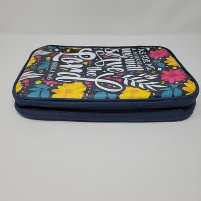 Bible Cover Case Joshua 24:15 As For Me & My House Floral Zippered Fits 10.5x7" - Thumbnail 7