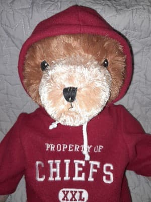 20" NFL Plush Bear Kansas City Chiefs Property of the Chiefs XXL Red Hoodie NWT - Thumbnail 8