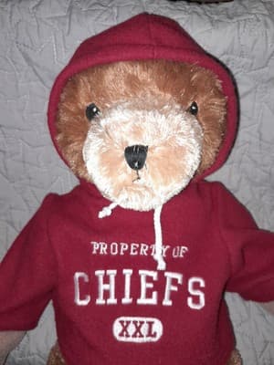 20" NFL Plush Bear Kansas City Chiefs Property of the Chiefs XXL Red Hoodie NWT - Thumbnail 9