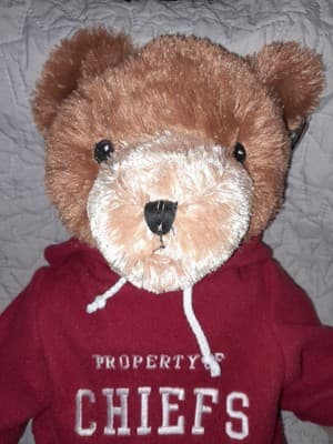 20" NFL Plush Bear Kansas City Chiefs Property of the Chiefs XXL Red Hoodie NWT - Thumbnail 7