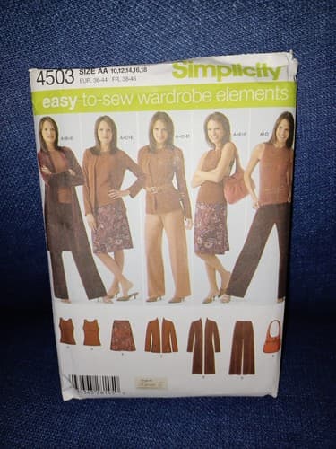 Simplicity 4503 Wardrobe Elements Pattern Uncut Vintage 90s Minimalist - Image 1