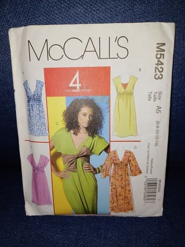 McCall’s M5423 Dress Pattern Uncut Size 6-14 Vintage 2000s Boho Chic Style - Image 1