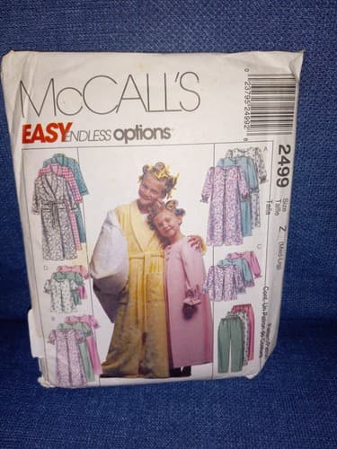 McCall’s 2499 Girls’ Sleepwear Pattern Uncut Vintage 90s Robe & PJs - Image 1