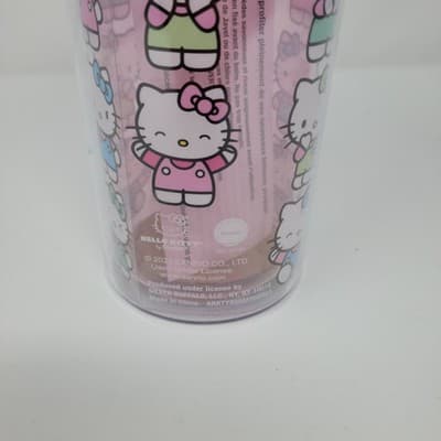SILVER BUFFALO Sanrio Hello Kitty Expressions Cold Cup Pink Clear Plastic Straw - Thumbnail 5