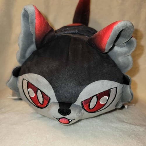 Aphmau MeeMeows Vampire Cat Plush Black Gray Red Cape Halloween Stuffed Animal - Thumbnail 3