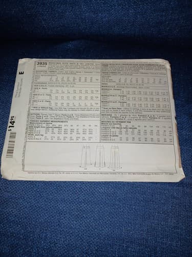 McCall’s 3935 Uncut Pant Pattern 90s Minimalist Style Vintage Sewing - Thumbnail 2