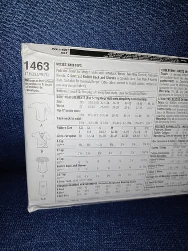 Simplicity 1463 Knit Top Pattern Uncut Vintage 90s Boho Loose - Thumbnail 4