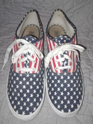 KEDS Original American Flag USA Canvas Patriotic Sneakers Shoes W 10.5 Red Blue - Thumbnail 3