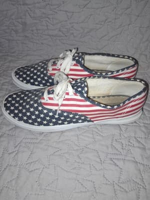 KEDS Original American Flag USA Canvas Patriotic Sneakers Shoes W 10.5 Red Blue - Thumbnail 4