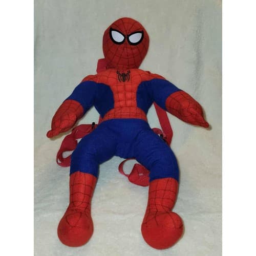 Marvel Spider-Man Plush Backpack Bioworld Red Blue Superhero Kids Bag NWT - Image 1