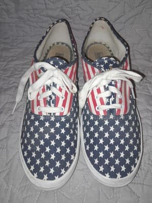 KEDS Original American Flag USA Canvas Patriotic Sneakers Shoes W 10.5 Red Blue - Thumbnail 2