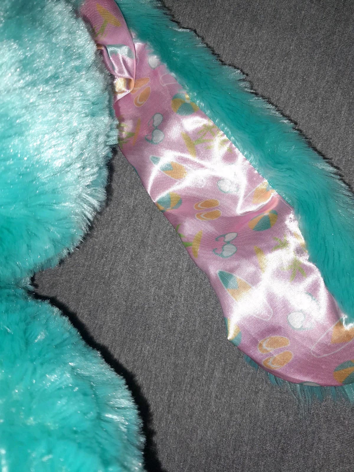 Build A Bear BEACH BUNNY Summer Ocean Vibes Green Plush Stuffed Animal Pink Ears - Thumbnail 3