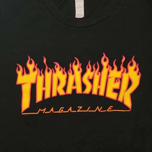 Thrasher Magazine Flame Logo T-Shirt Black XS Skateboard Skatewear Streetwear - Thumbnail 4