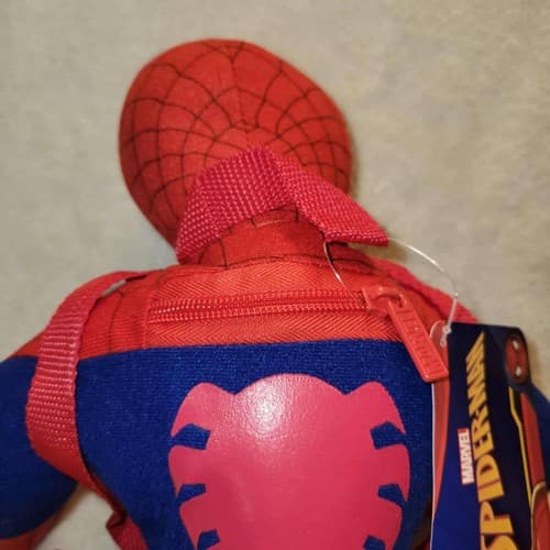 Marvel Spider-Man Plush Backpack Bioworld Red Blue Superhero Kids Bag NWT - Thumbnail 5