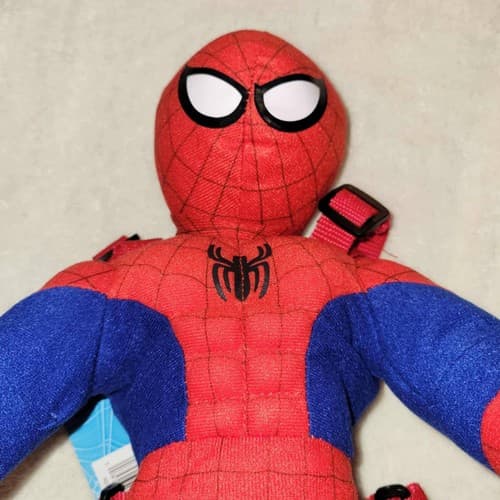 Marvel Spider-Man Plush Backpack Bioworld Red Blue Superhero Kids Bag NWT - Thumbnail 2