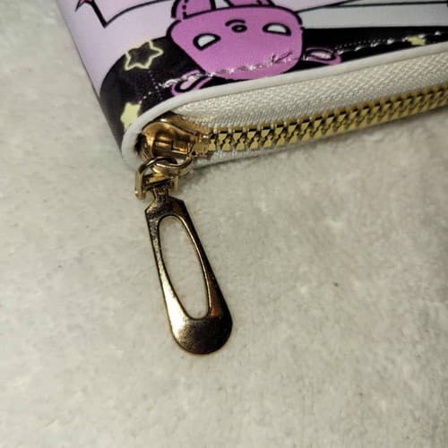 Sanrio Kuromi Pink Purple Zip-Around Wallet Stars Comic Design Kawaii - Thumbnail 5