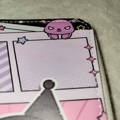 Sanrio Kuromi Pink Purple Zip-Around Wallet Stars Comic Design Kawaii - Thumbnail 2