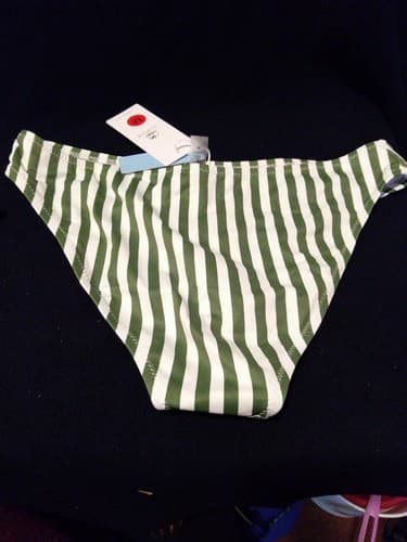 Bikini Swimsuit Size M Medium Stripped Bottom With Yellow Ruffled Top New Cupshe - Thumbnail 6
