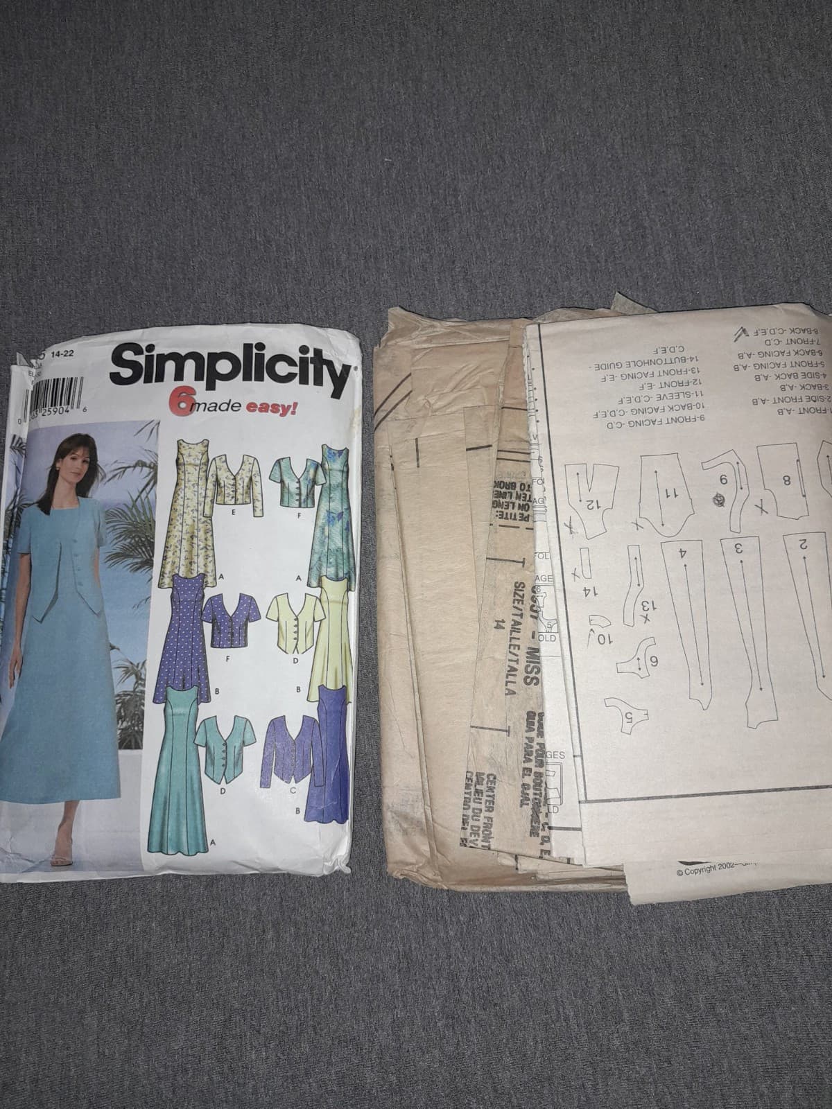 Simplicity 5957 Dresses Jackets Tops Pattern Misses Sizes 14-22 - (CUT 22) - Image 1