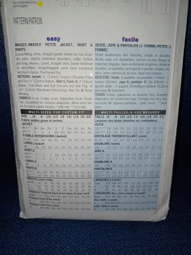 Butterick 6337 Jacket Skirt Pants Pattern Uncut Sz 18–22 Vintage Tailored - Thumbnail 3