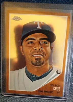 2010 Topps Chrome Nelson Cruz #C153 /1962 Texas Rangers MLB Card - Image 1