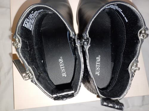 Justfab Booties Bianka Size 9 Black Zipper Ankle Boots Beautiful - Thumbnail 5