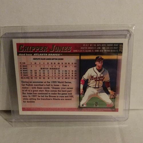 1998 Topps Chrome Chipper Jones #305 Atlanta Braves HOF Star - Thumbnail 2