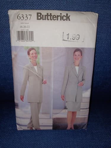 Butterick 6337 Jacket Skirt Pants Pattern Uncut Sz 18–22 Vintage Tailored - Image 1