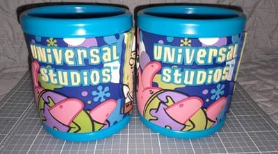 2x UNIVERSAL STUDIOS Embossed Cups Name Of LAUREN & Sponge Bob Child Cup Mug SET - Thumbnail 2