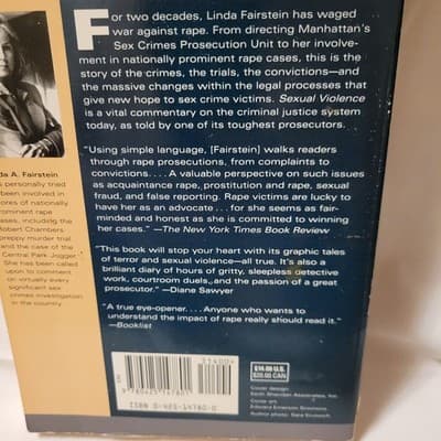 Sexual Violence Our War Against Rape Linda Fairstein 1995 Berkley Paperback - Thumbnail 6