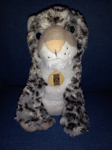 Snow Leopard Wild Republic Houston Zoo Plush Cuddly 12-inch Stuffed Animal Gray - Image 1