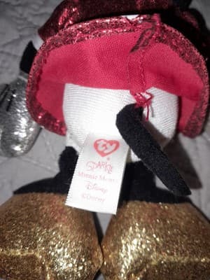 Disney Ty Sparkle Mickey & Minnie Mouse Plush Collectible Beanie Babies Set - Thumbnail 7