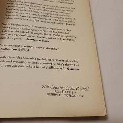 Sexual Violence Our War Against Rape Linda Fairstein 1995 Berkley Paperback - Thumbnail 8