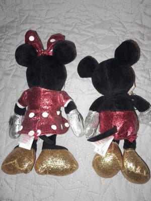 Disney Ty Sparkle Mickey & Minnie Mouse Plush Collectible Beanie Babies Set - Thumbnail 6
