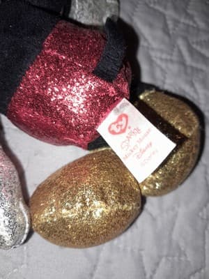 Disney Ty Sparkle Mickey & Minnie Mouse Plush Collectible Beanie Babies Set - Thumbnail 8