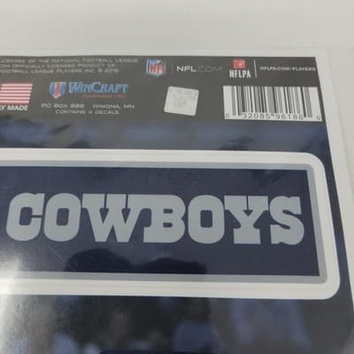 Dallas Cowboys Dak Prescott #4 NFL Multi Use Decal Set 4 Pack 16.5x11 Wincraft - Thumbnail 8