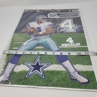 Dallas Cowboys Dak Prescott #4 NFL Multi Use Decal Set 4 Pack 16.5x11 Wincraft - Thumbnail 11