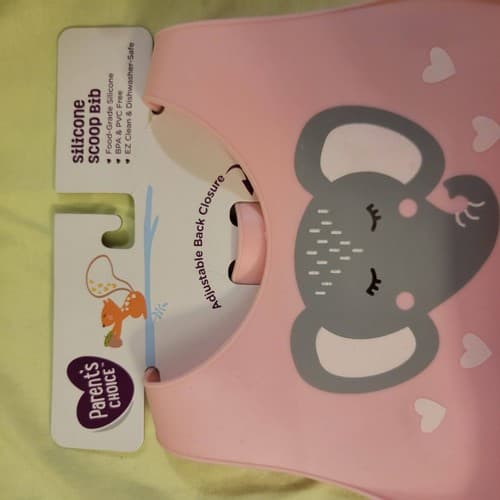 Parents Choice Silicone Scoop Bib Elephant 3 Pk Infant Bibs Cat Baby Feeding Set - Thumbnail 4