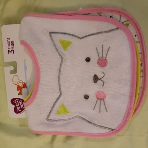 Parents Choice Silicone Scoop Bib Elephant 3 Pk Infant Bibs Cat Baby Feeding Set - Thumbnail 8