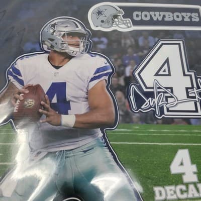 Dallas Cowboys Dak Prescott #4 NFL Multi Use Decal Set 4 Pack 16.5x11 Wincraft - Thumbnail 9