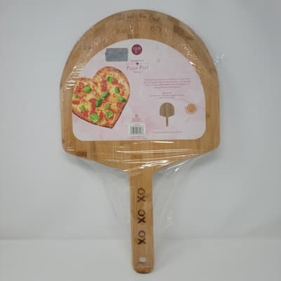 Bamboo Pizza Peel Charcuterie Serving Board Wooden Paddle 12x20 XOXOXO Engraved - Image 1