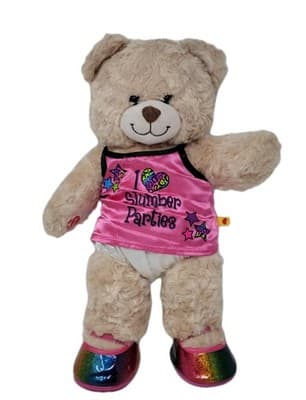 BUILD A BEAR Teddy Bear Plush 16in Beige Swirl Fur Slumber Parties Outfit Shoes - Thumbnail 2