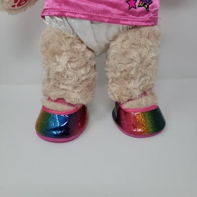 BUILD A BEAR Teddy Bear Plush 16in Beige Swirl Fur Slumber Parties Outfit Shoes - Thumbnail 3