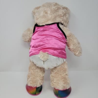 BUILD A BEAR Teddy Bear Plush 16in Beige Swirl Fur Slumber Parties Outfit Shoes - Thumbnail 8