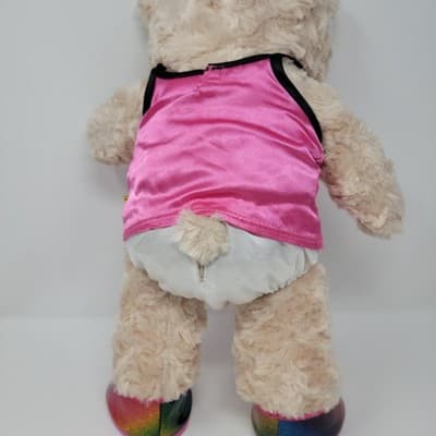 BUILD A BEAR Teddy Bear Plush 16in Beige Swirl Fur Slumber Parties Outfit Shoes - Thumbnail 9