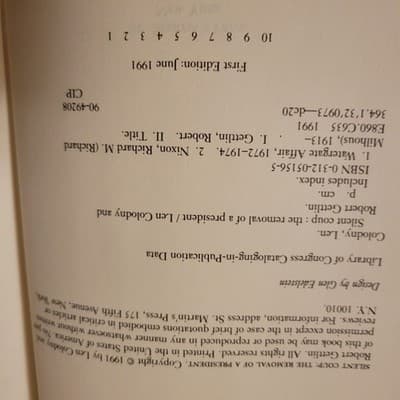 Silent Coup The Removal of a President Colodny Gettlin 1991 1st Edition Nixon - Thumbnail 9
